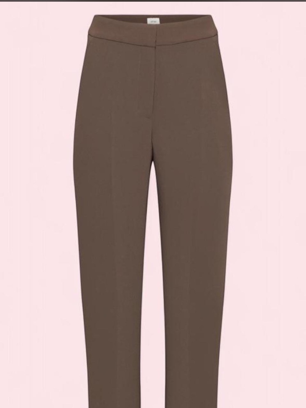 High-Rise Wide Leg Tailored Brown Crepette Pants